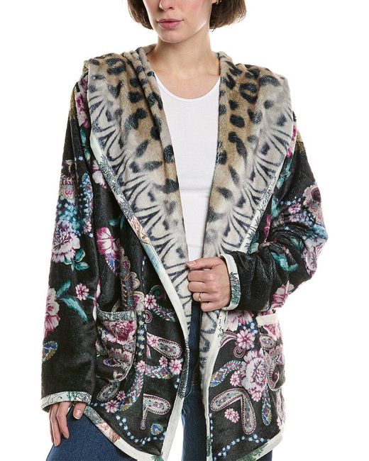 Johnny Was Gray Joan Reversible Sherpa Jacket