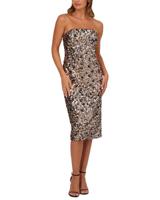 ADRIANNA EVE Multicolor Embellished Midi Dress
