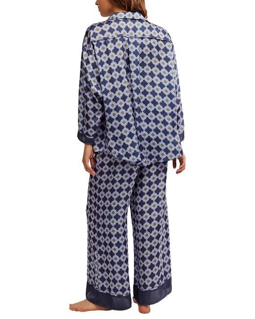 Free People Blue 2Pc Dreamy Days Pajama Set