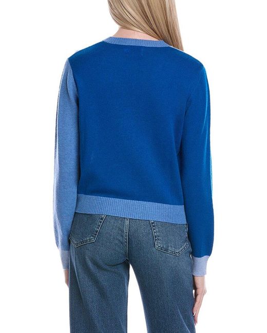 Brodie Cashmere Blue Colorblocked Wool & Cashmere-Blend Sweater