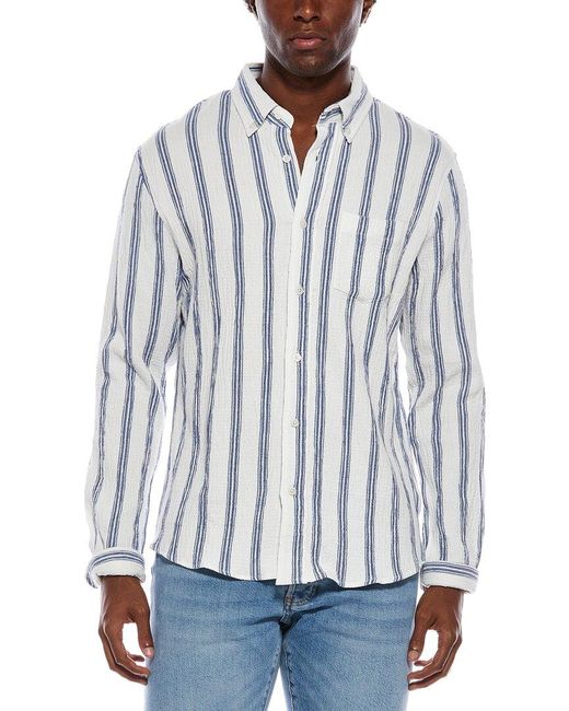 Slate & Stone Blue Textured Button Shirt for men
