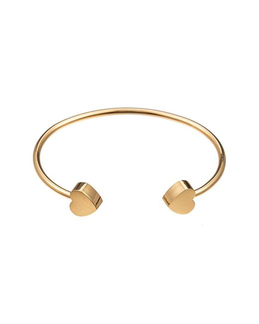 Eye Candy LA Metallic Luxe Collection 14k Plated Double Heart Cuff Bracelet