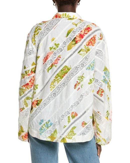 Hemant & Nandita White Drop Shoulder Linen-Blend Tunic