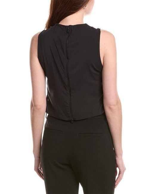 Alice + Olivia Black Amal Boxy Tank Top