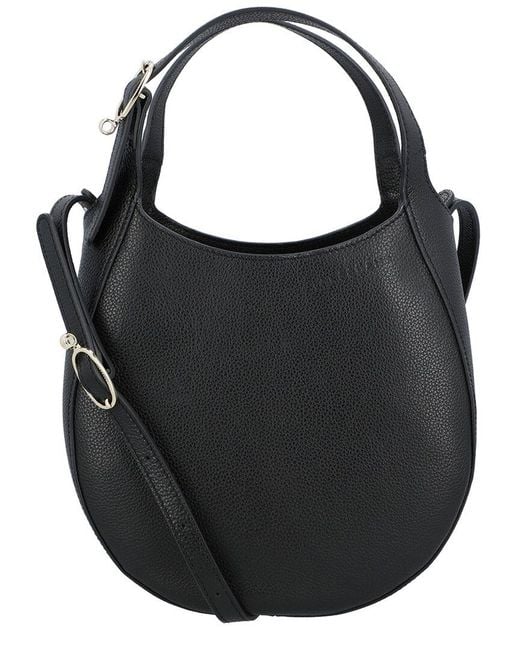 Longchamp Black Le Foulonne Medium Leather Crossbody
