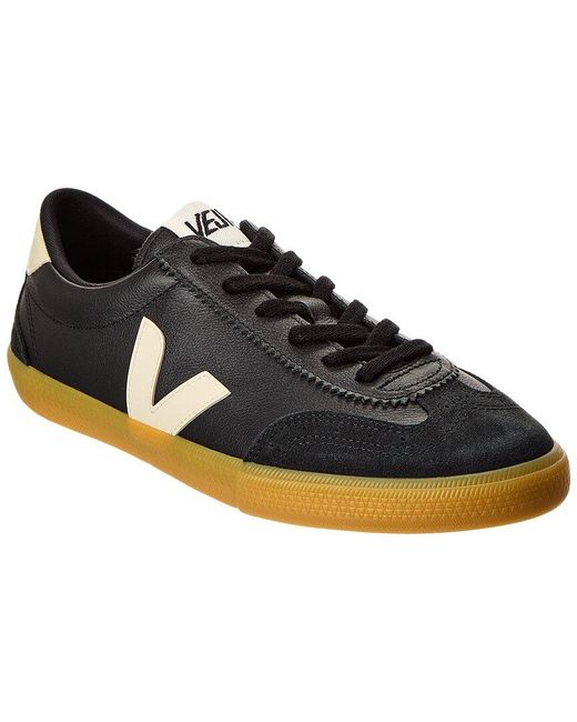 Veja Black Volley O.T. Leather Sneaker for men