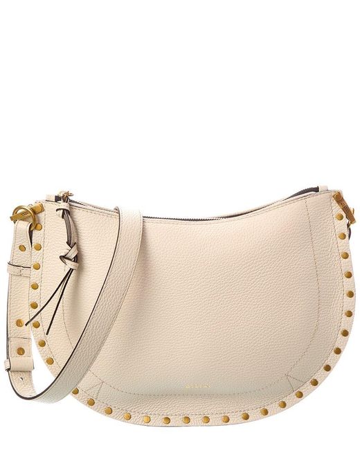 Isabel Marant Natural Oskan Soft Zip Leather Crossbody
