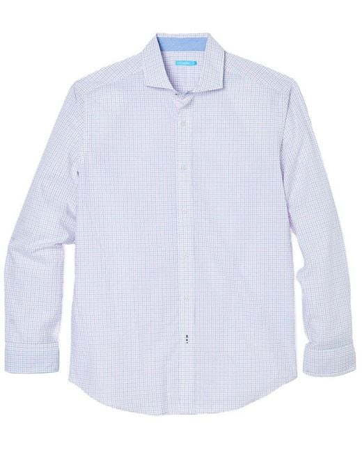 J.McLaughlin White Check Drummond Shirt for men