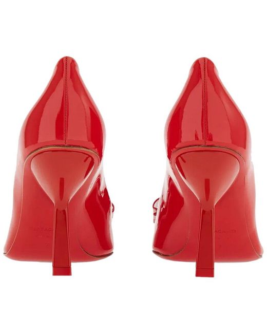 Ferragamo Red Vara Bow 85Mm Leather Pump