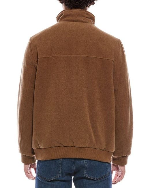 Cole Haan Brown Cole Haan Wool-Blend Car Coat for men