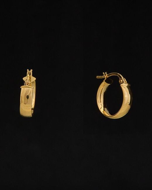 Italian Gold Black 18K Hoops
