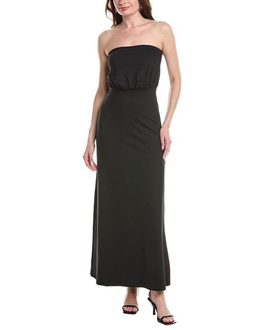 Susana Monaco Black Blouson Tube Maxi Dress
