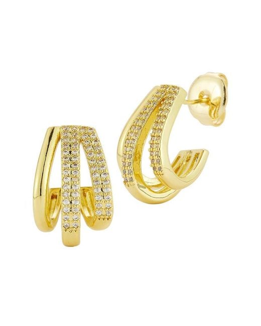 Glaze Jewelry Metallic 18k Plated Cz Earrings