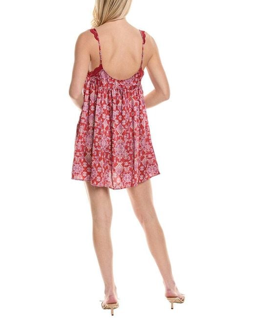 Free People Red Misty Mornings Trapeze Slip