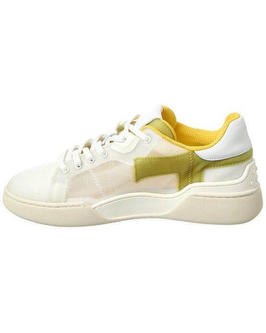 Tod's White Cassetta Mesh & Leather Sneaker
