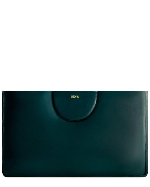 Jason Wu Green Leather Clutch