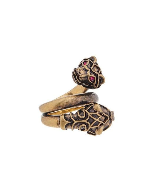 Gucci White Feline Crystal Ring