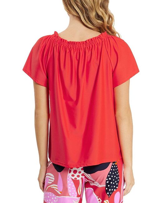 Jude Connally Red Georgia Off The Shoulder Top
