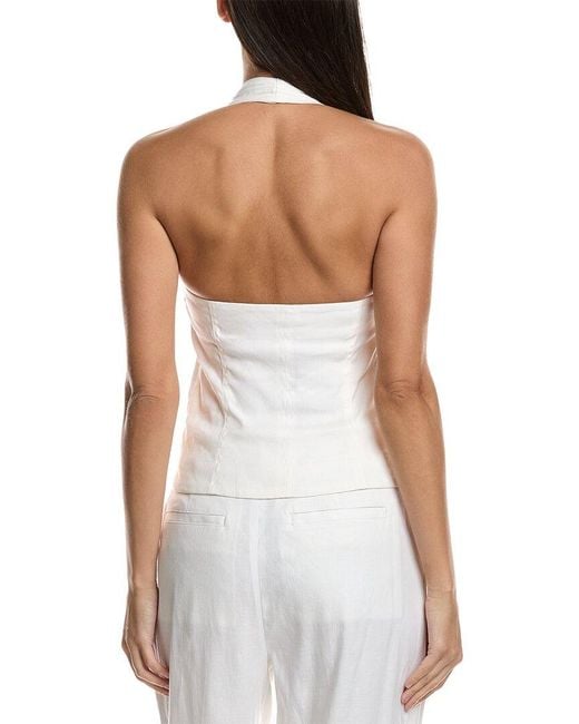 A.L.C. White Cora Linen-Blend Top