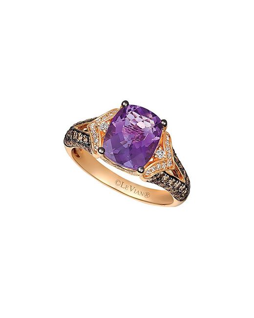 Le Vian Purple Le Vian 14k Rose Gold 3.05 Ct. Tw. Diamond & Grape Amethyst Ring