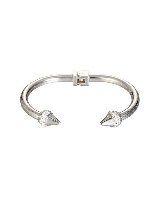 Eye Candy LA White Luxe Titanium Cz Leah Cuff Bracelet