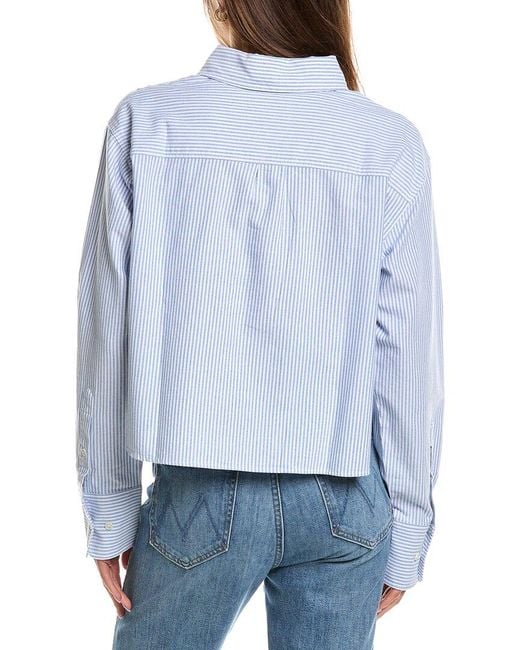 Rowing Blazers Blue Cropped Oxford Shirt