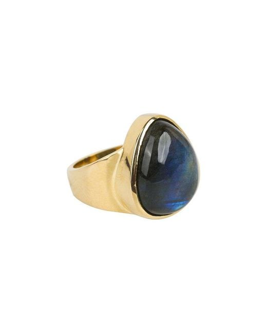 TIRAMISU Blue Gold Over Silver 14.75 Ct. Tw. Labradorite Ring