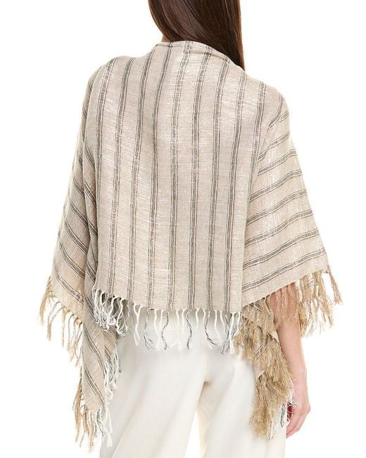 Brunello Cucinelli Brown Linen-Blend Poncho