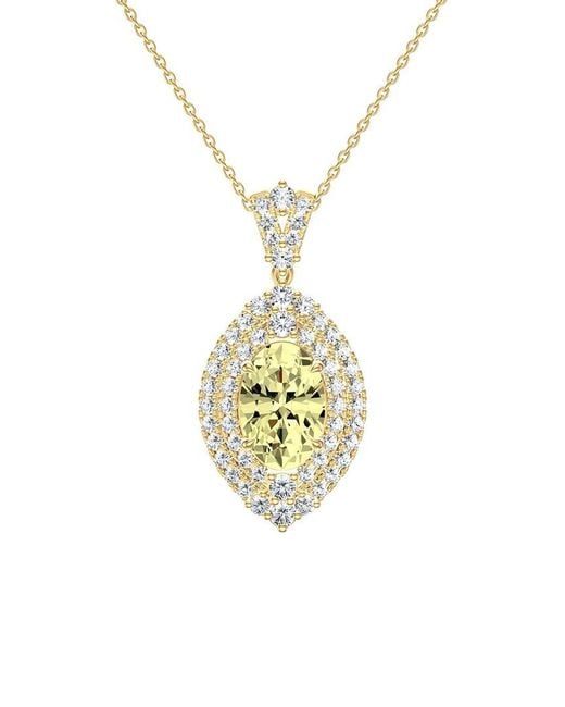 Lab Grown Diamonds Metallic 14K 3.25 Ct. Tw. Lab-Grown Diamond Halo Pendant