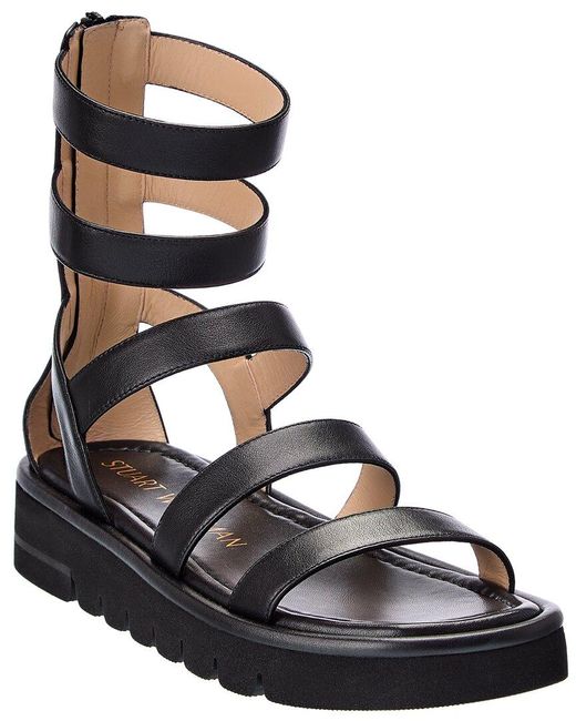 stuart weitzman gala lift studded leather gladiator sandals