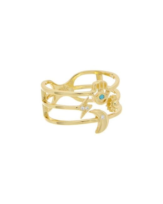 Meshmerise Metallic 18K Over Cz Ring