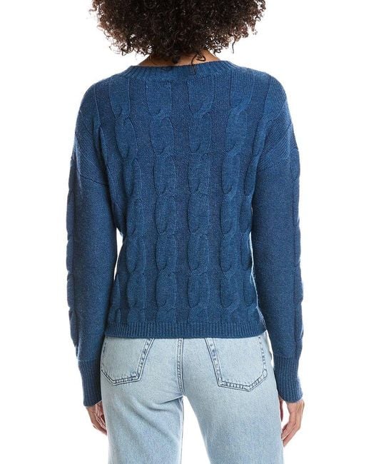 Forte Blue Crop Cable Wool & Cashmere-Blend Sweater