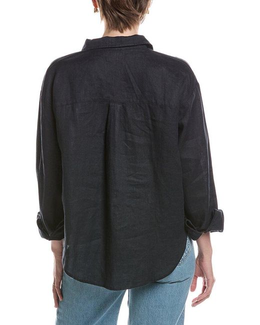 Splendid Black Stella Linen Top