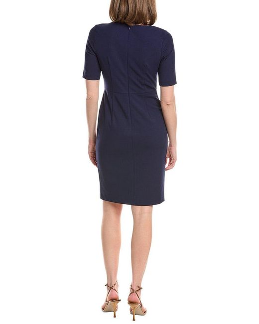 Anne Klein Blue Crepe Sheath Dress