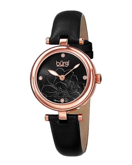 Burgi Gray Burgi Diamond Dial Watch