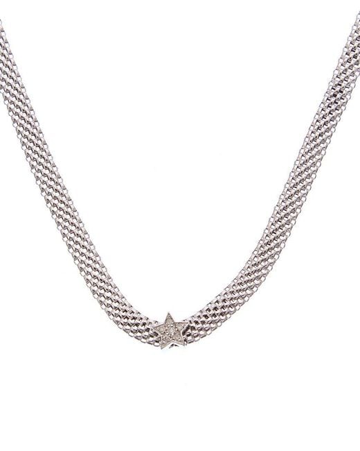 Meshmerise Metallic 18K Rose Vermeil 0.1 Ct. Tw. Diamond Mesh Choker Necklace
