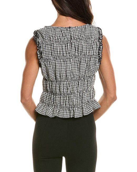 Vince Camuto Black Shirred Tank