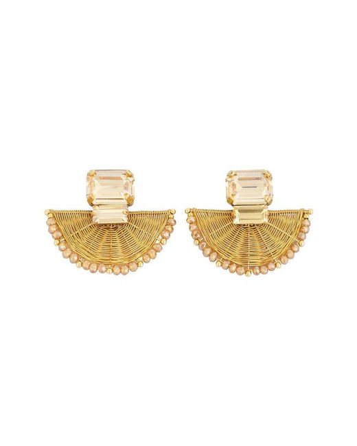 Saachi Metallic Woven Crystal Earrings