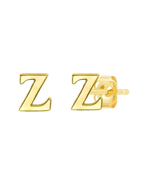 MaxColor Metallic 14K Initial Earrings