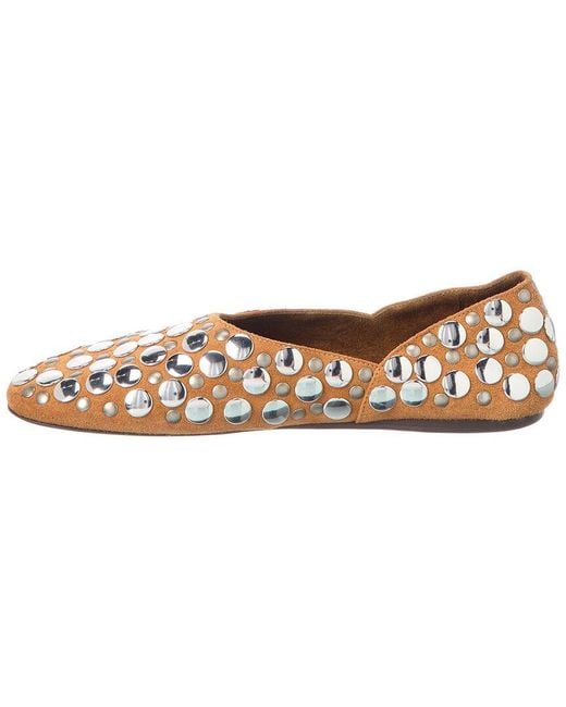 Khaite Brown Jane Suede Flat