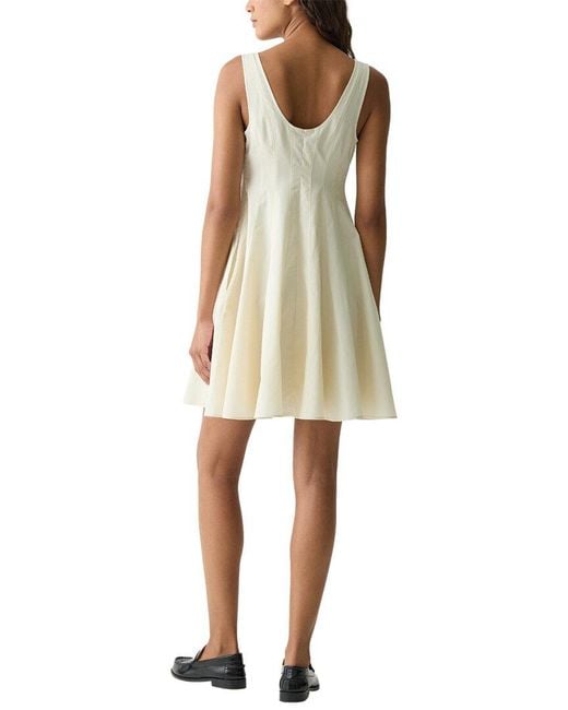 Theory Green Sleeveless Seam Flare Dress