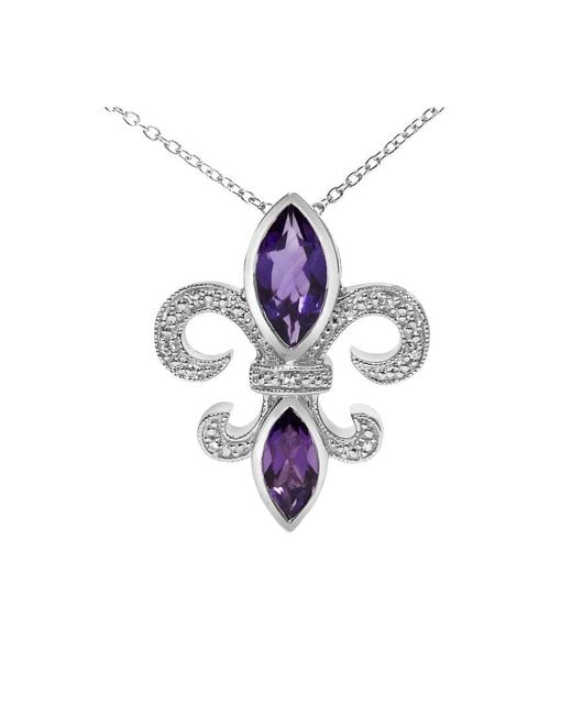 Haus of Brilliance White 1.38 Ct. Tw. Diamond & Amethyst Pendant Necklace