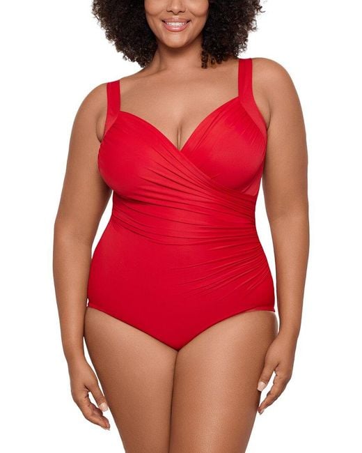 Miraclesuit Red Solid Sanibel One-Piece
