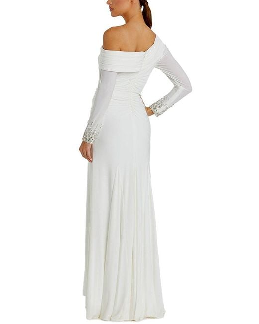 Mac Duggal White Maxi Dress