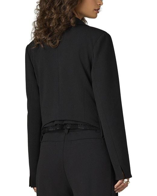 Wit & Wisdom Black Crop Single Button Blazer