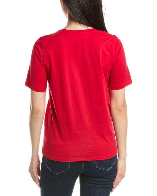 Eileen Fisher Red Round Neck T-Shirt
