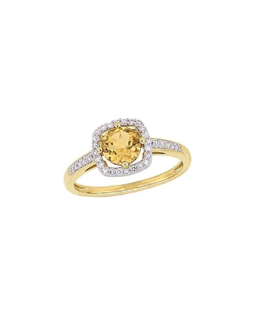 Rina Limor Metallic 10K 0.90 Ct. Tw. Diamond & Citrine Ring