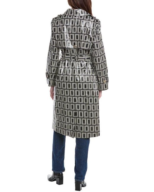 Karl Lagerfeld Black Double L Trench Coat