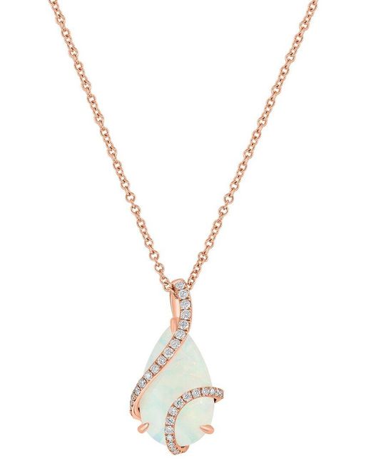 Effy Fine Jewelry Metallic 14K Over 2.86 Ct. Tw. Diamond & Opal Necklace