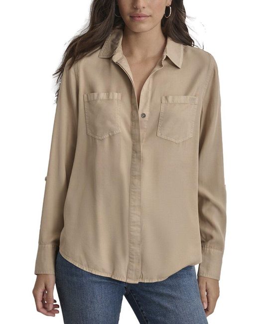 DKNY Natural Button Front Shirt